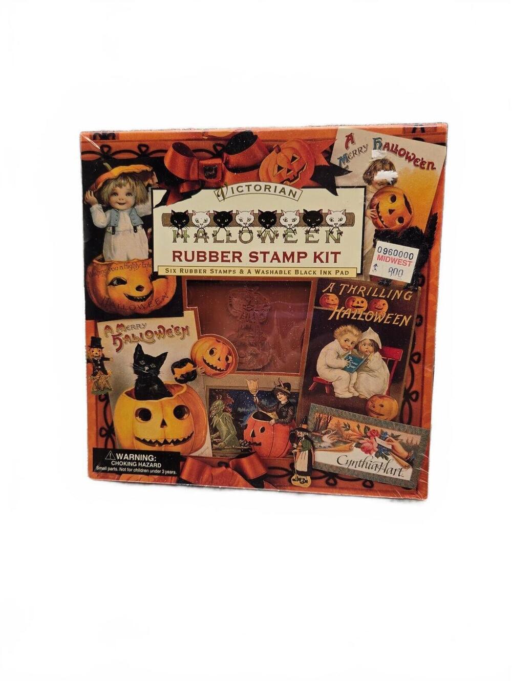 Rubber Stampede Victorian Halloween Stamp Kit 6 Stamps Ink Pad New